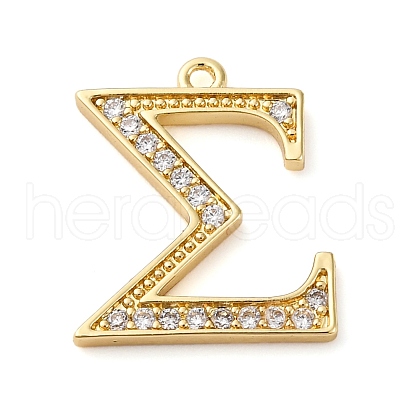 Rack Plating Brass Micro Pave Cubic Zirconia Pendant KK-H449-76G-21-1