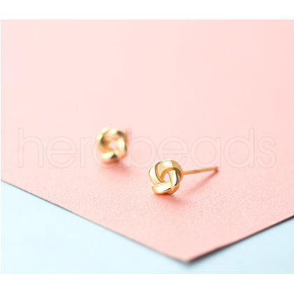 Brass Micro Pave Clear Cubic Zirconia Stud Earrings FS-WGE47D1-23-1