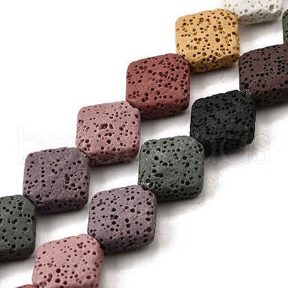 Dyed Natural Lava Rock Beads Strands G-A264-A03-01A-1