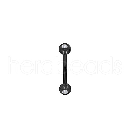304 Stainless Steel Cubic Zirconia Eyebrow Straight Barbell Rings WG95BA1-04-1