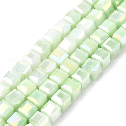 Electroplate Opauqe Glass Beads Strands EGLA-U004-02E-1