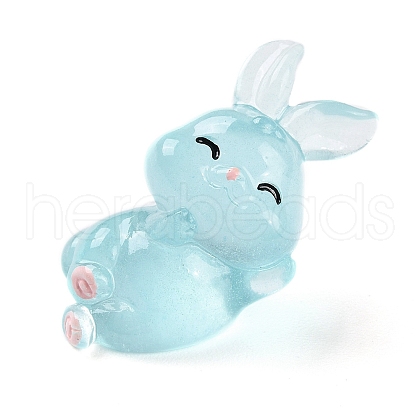 Luminous Resin Rabbit Ornament DJEW-R011-02D-1