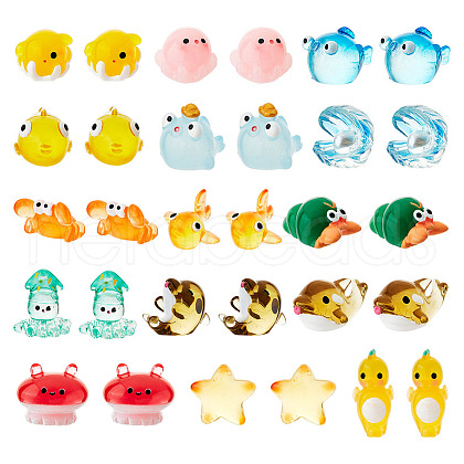 Globleland 30Pcs 15 Style Resin Display Decoration DJEW-GL0001-01-1