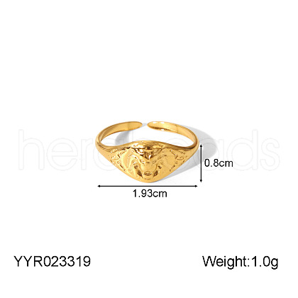 Stainless Steel Adjustable Cuff Open Rings for Women WC3865-1-1