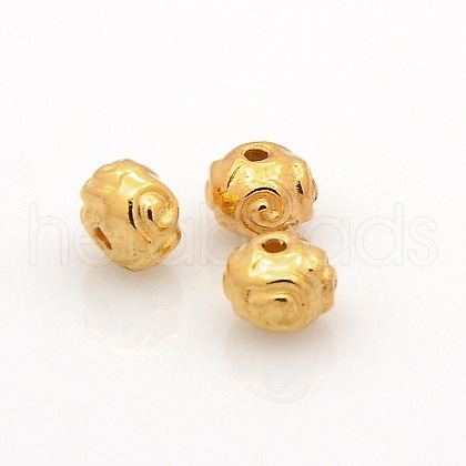 Tibetan Style Metal Alloy Rondelle Spacer Beads X-PALLOY-O029-01G-1