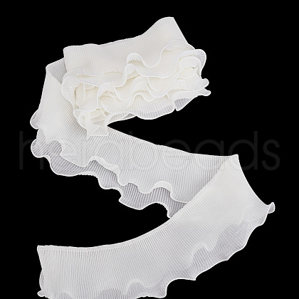 3 Yards Polyester Double-Layer Pleated Ribbon OCOR-WH0090-044B-1