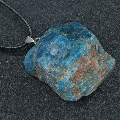 Natural Apatite Raw Rough Nuggets Pendant Necklace FS-WG50F2C-19-1