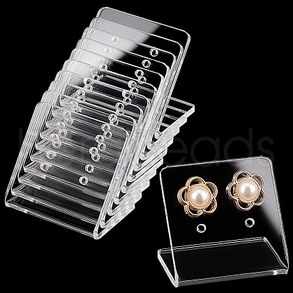 4-Hole Acrylic Slant Back Earring Display Stands EDIS-WH0029-87A-01-1