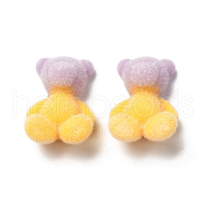 Two Tone Flocky Resin Cabochons RESI-F026-01A-1