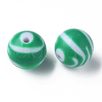 Opaque Striped Acrylic Beads MACR-S373-27C-07-1