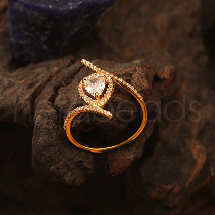 925 Sterling Silver Micro Pave Cubic Zirconia Finger Rings for Women KY4653-2-1