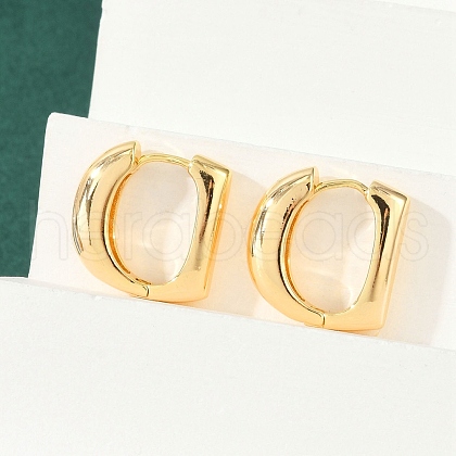 Brass D-Shaped Hoop Earrings EJEW-Q016-17G-1