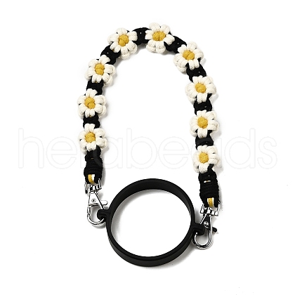 Bohemian Style Cotton Cord Knitted Daisy Cup Belt AJEW-G066-01B-1