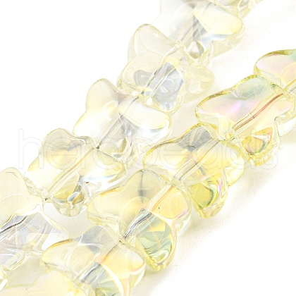 Full Rainbow Plated Electroplate Transparent Glass Beads Strands EGLA-G037-11A-FR01-1