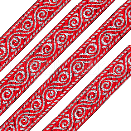 Polyester Embroidery Ribbon OCOR-WH0082-25B-1