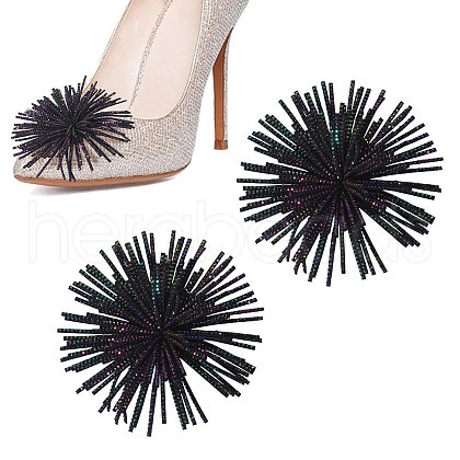 2Pcs Cloth & Rhinestone Shoe Buckle Clips FIND-FG0003-96A-1