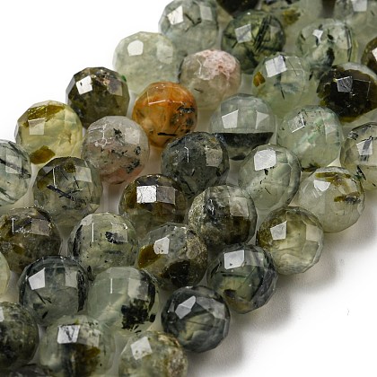 Natural Prehnite Beads Strands G-G457-8mm-03F-01-1