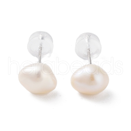 Natural Pearl Stud Earrings for Women EJEW-C082-11A-P-1