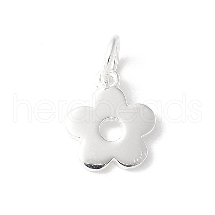 925 Sterling Silver Hollow Flower Charms STER-R012-07S-1