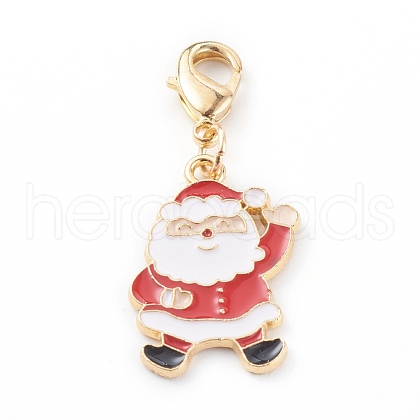 Christmas Themed Alloy Enamel Pendants HJEW-JM00457-02-1