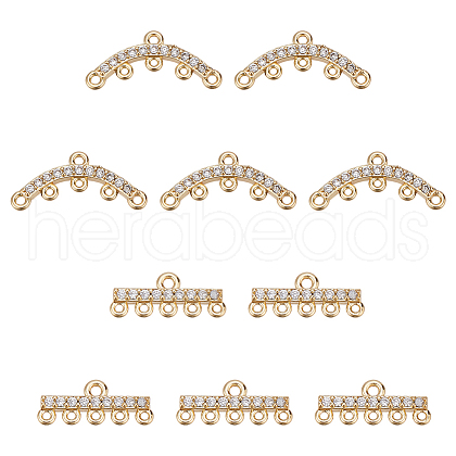 ARRICRAFT 10Pcs 2 Styles Brass Micro Pave Cubic Zirconia Chandelier Component Links FIND-AR0005-59-1