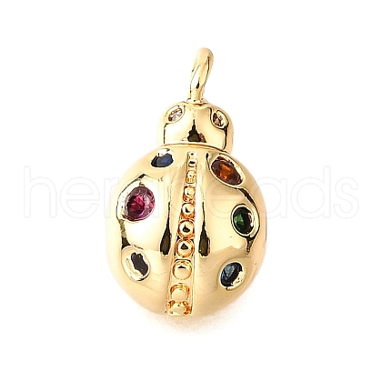 Brass Micro Pave Cubic Zirconia Pendants KK-D356-19G-1