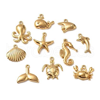 10Pcs 304 Stainless Steel Pendants STAS-D373-05G-1
