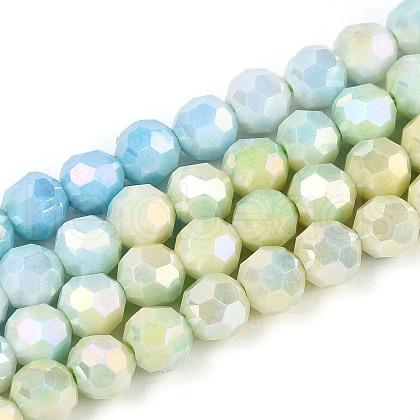 Electroplate Glass Beads Strands EGLA-T021-6mm-15-09-1
