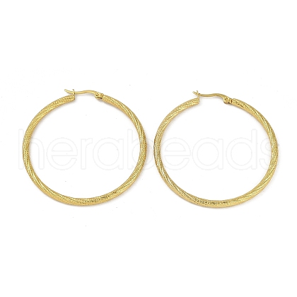 PVD Vacuum Plating 201 Stainless Steel Twist Hoop Earrings for Women EJEW-F345-21G-1