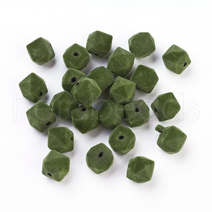 Flocky Acrylic Beads OACR-I001-C01-1