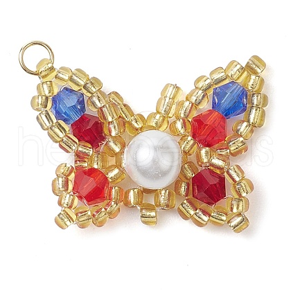 Seed Beads Beaded Charms PALLOY-MZ00345-02-1