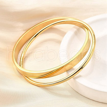 304 Stainless Steel Bangles BJEW-V004-01G-1