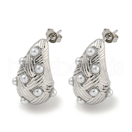 Teardrop Rack Plating Brass Cuff Earrings EJEW-E312-09P-1