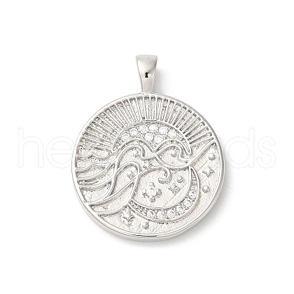 Rack Plating Brass Clear Cubic Zirconia Pendants KK-Z056-24P-1