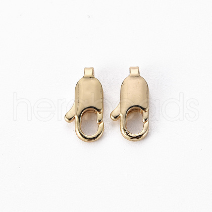 Brass Lobster Claw Clasps X-KK-Q765-004-NF-1