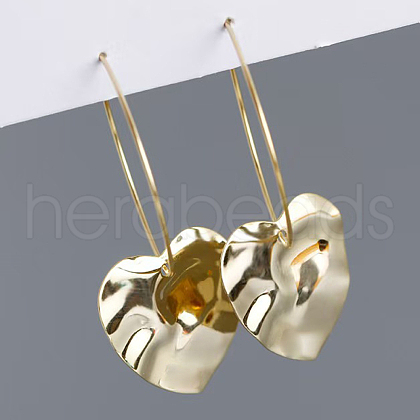 S925 Sterling Silver Heart Hoop Earrings WG5989-1