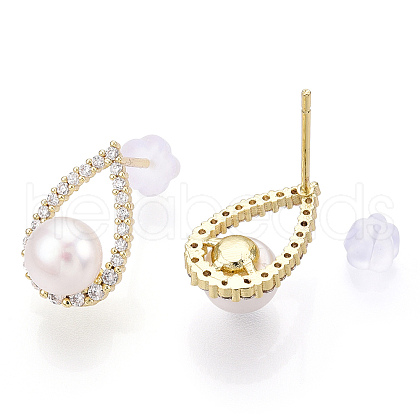 Natural Pearl Stud Earrings PEAR-N020-06N-1