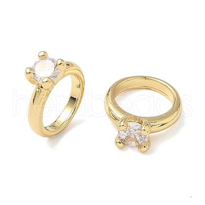 Brass Pave Cubic Zirconia Charms KK-Q068-26G-1