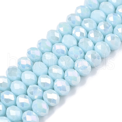 Electroplate Glass Beads Strands EGLA-A044-P8mm-B06-1