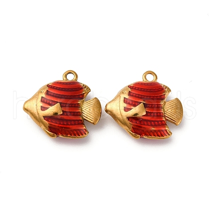 304 Stainless Steel Enamel Pendants STAS-Q363-01D-G-1