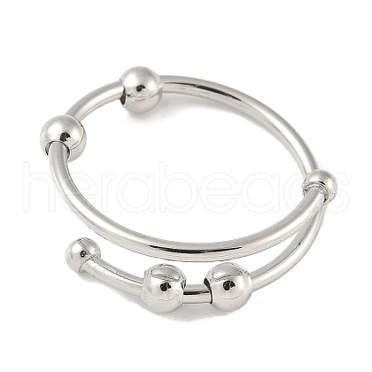 Brass Rotating Cuff Rings for Women RJEW-C132-01B-P-1