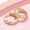 Square Brass Micro Pave Clear Cubic Zirconia Hoop Earrings EJEW-Z102-38G-3