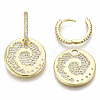 Brass Micro Pave Cubic Zirconia Dangle Huggie Hoop Earrings EJEW-S201-217G-NF-3