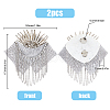 SUPERFINDINGS 2Pcs Iron Fashion Tassel Epaulette FIND-FH0008-10A-2