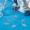 Beebeecraft 6Pcs Cross Brass Micro Pave Clear Cubic Zirconia Pendants KK-BBC0016-27-4