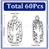 SUNNYCLUE 60Pcs Tibetan Style Alloy Pendants FIND-SC0007-19-2