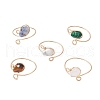 Teardrop Synthetic & Natural Mixed Gemstone Open Cuff Rings RJEW-JR00688-1