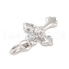 Rack Plating Brass Clear Cubic Zirconia Pendants KK-M293-17P-2