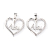 Brass Micro Pave Clear Cubic Zirconia Pendants ZIRC-Z007-11P-1