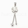 304 Stainless Steel Rhinestone Big Pendants STAS-F168-41P-1
